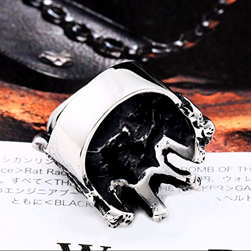 Image of Death Skull Ring for Men Stainless Steel Jewelry Biker Rings Scary Death Ring Skull for Gifts