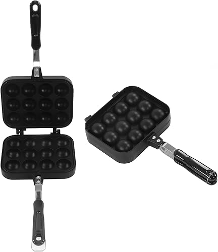 Miniatura 5 de Máquina Takoyaki de 12 agujeros, sartén Takoyaki de doble cara para hornear, sartén antiadherente para parrilla Takoyaki, molde para tartas, máquina