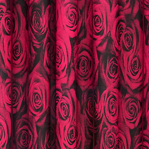 Image of Story@Home Combo Set of 4 Piece Modern Polyetser Eyelet Floral Pattern Ringtop Printed Window Curtains - 5 Feet, Pink