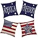 Grust Set copricuscino Independence Day,Federa Decorativa Coperture Giorno dell'Indipendenza Decorazioni per la casa - Federa in Lino con Cuscino Bandiera Americana Freedom per Soggiorno Camera