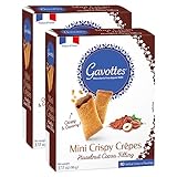 Gavottes Gourmet French Filled Mini Crispy Crepes - with Rich Cocoa Hazelnut Filling 2 Pack | Crispy Crepes for Chocolate Crepe Lovers | Gavottes Mini Filled Crispy Crepes From France (2 x 3.17oz/90g)
