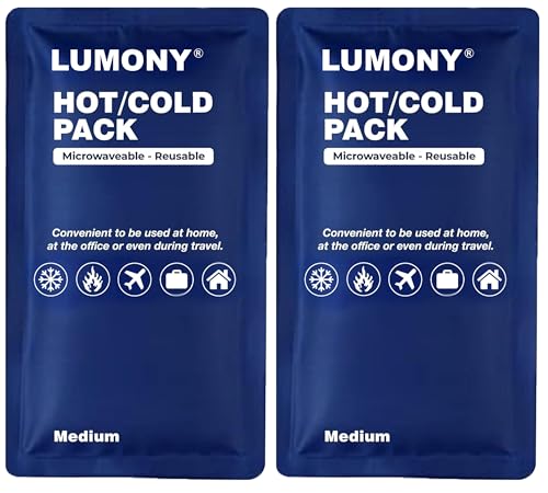 Image of LUMONY (Pack Of 2) Reusable Hot and Cold Ice Pack for Pain Relief Soft and Flexible Gel for Injuries and Pain Relief | Cold Ice Gel Pack for Shoulders, Knee, Back, Neck, Medium