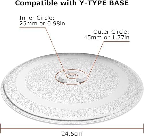 Image of High-Quality Heat-Resistant Microwave Oven Glass Turntable Coupler Tray 9.6 Inch | Replacement Rotating Glass Tray Plate | | Compatible with Haier Microwave Oven (9.6 Inch HIL2001MFPH 20L)