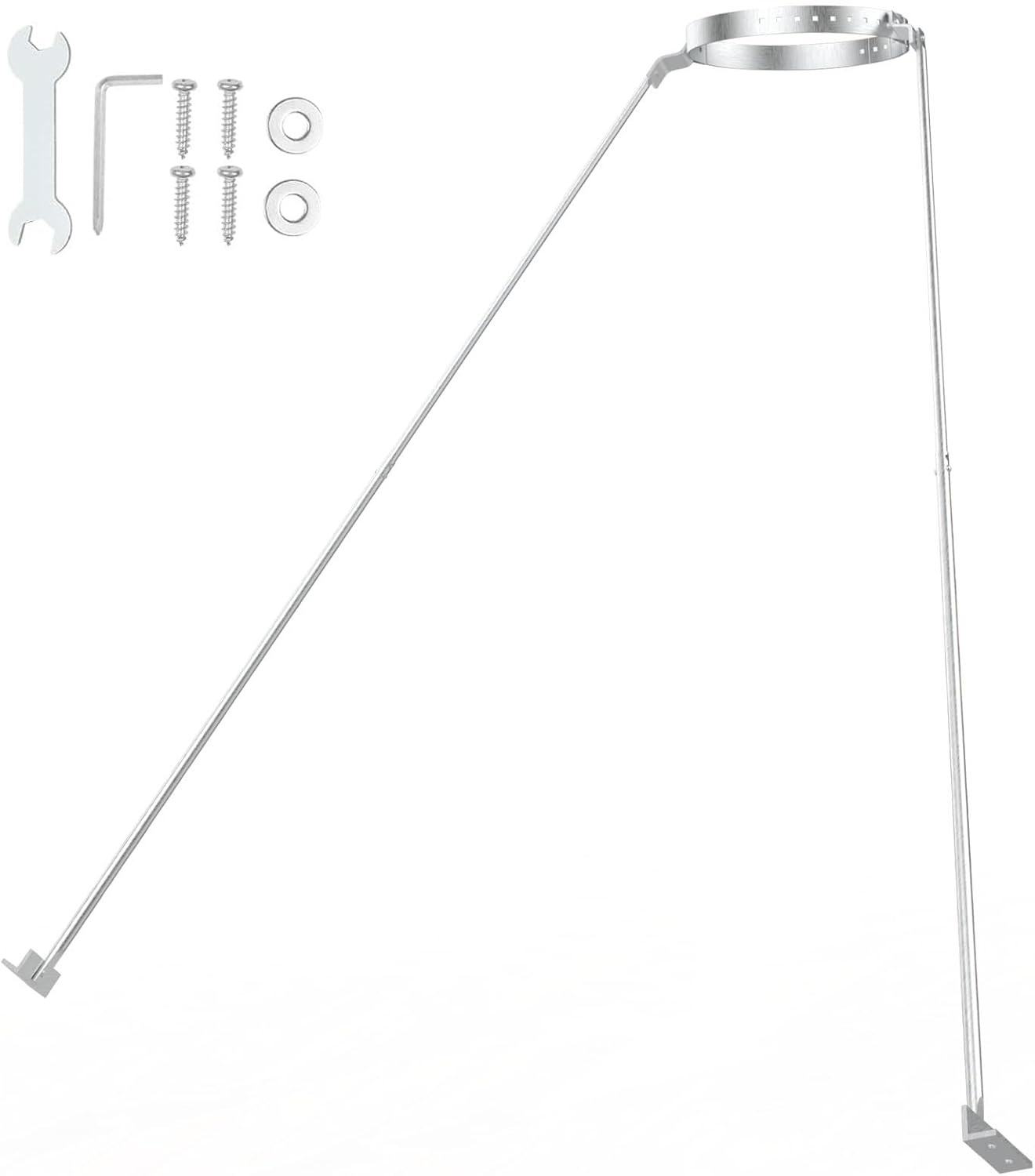 Diameter Stove Pipe Stainless Steel Roof Bracket Support Kit Adjustable Extended Roof Brace 6"-14" Diameter Stove Pipe