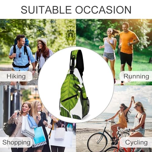 Bolsa bandolera de hojas verdes para excursiones de fin de semana y turismo 6