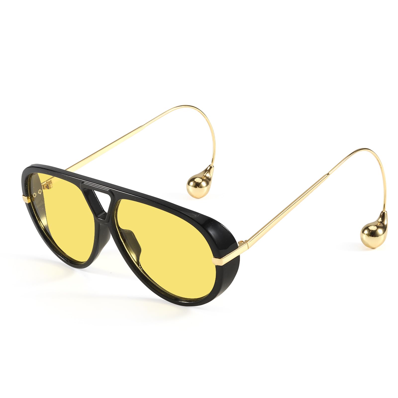 SODQW Oversized Aviator Sunglasses for Women With Earring Trendy Large Big 2025 Designer Shades Adjustable Temples