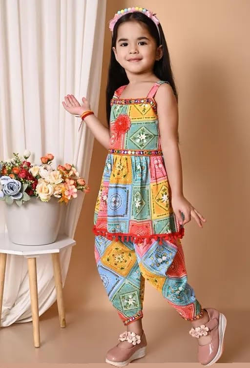 Image of EPIKID Girl's Festive & Party Kurta And Dhoti Pant Set