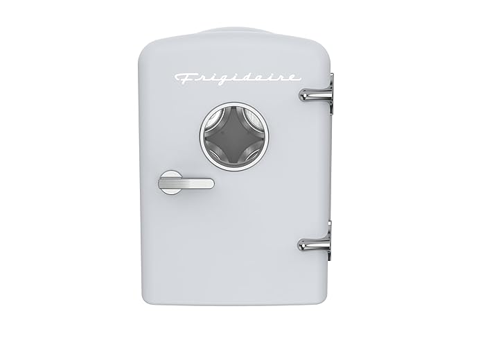 Frigidaire EFMIS171 Retro Mini Portable Personal Fridge - Ideal for Home, Office or Dorm - Includes Carrying Handle, AC/DC Wall/Car Charger (White) - White