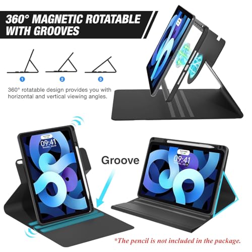 Image of Keyboard Case for iPad A16 11th Gen 2025 & 10th Gen 2022 (A3354, A3355, A3356, A2696, A2757, A2777) Folio Cover with Bluetooth Keyboard, Trackpad, Backlit, 360 Viewing Angle, Pencil Holder
