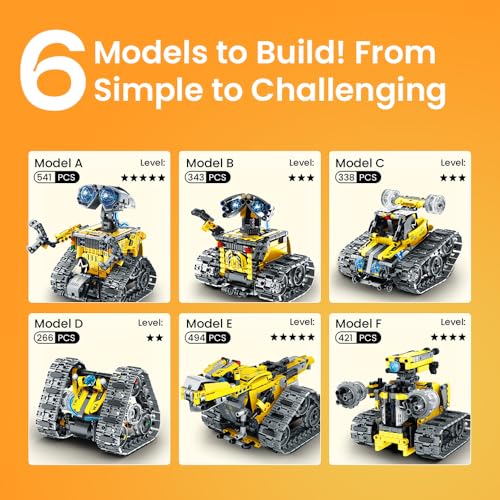 Image of Sillbird Robot Building Kit with Remote Control Gifts for Kids Boys Ages 8-13, Coding STEM Robotic Racer Car Toys for Birthday, Build 6in1 Model with 631 Pieces