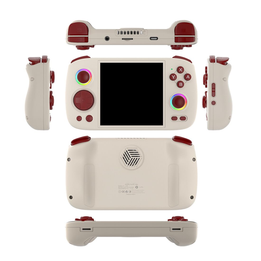 Console di gioco portatile RG Cube Scheda 256G con 8000+Giochi,, Schermo IPS da 4,9 pollici Android Arcade Unisoc T820 Processore Console di gioco arcade, 8+128G Lettore di videogiochi