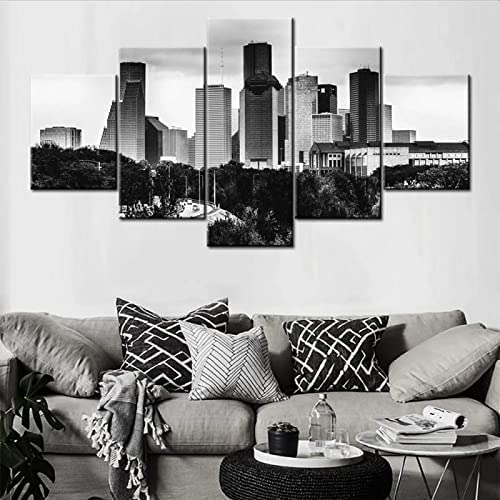 Affiche mur art moderne paysage urbain noir et blanc pour tableau déco salon