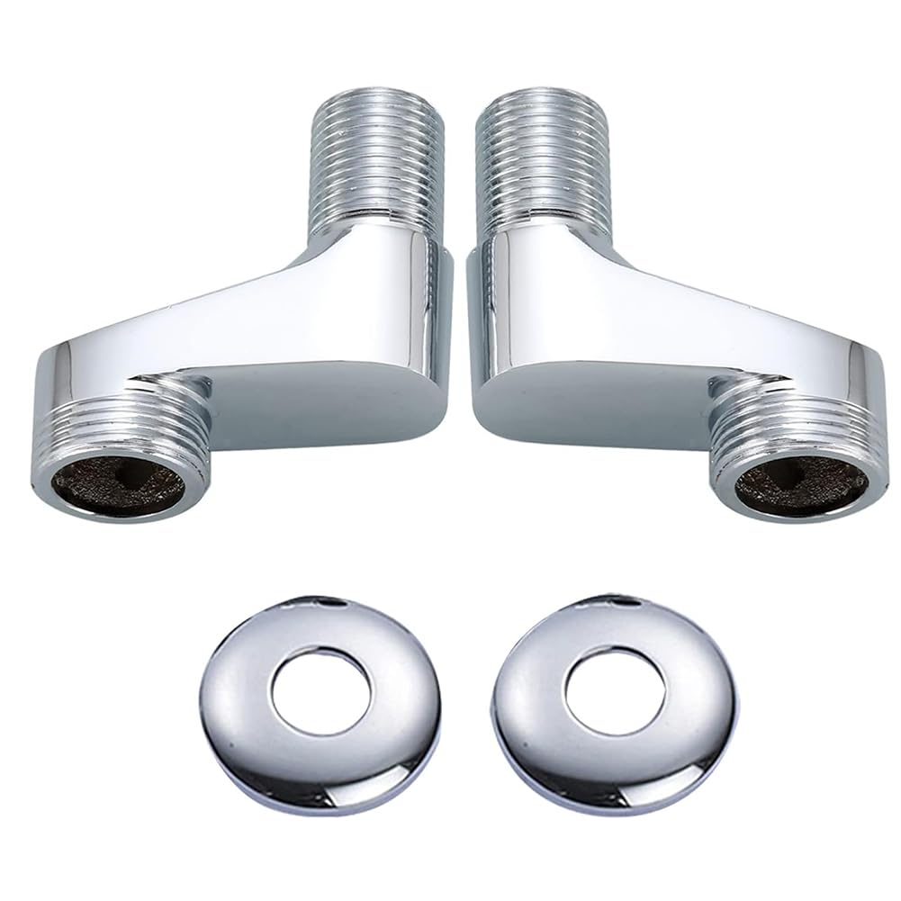 Xnuiasqe Silver Solid Brass Chrome Wall Mount Clawfoot Tub 3-3/8 Inch Adapter Claw Foot Bathtub Shower Faucet Adjustable Swing Arms