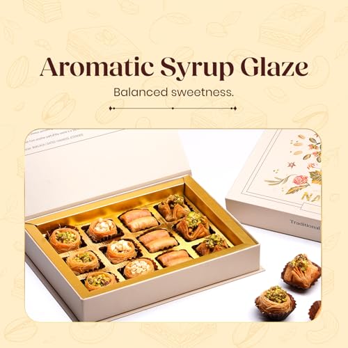 Image of NATUF Special Baklava 130 g (9 pcs) | Authentic Assorted Baklava with Pistachios, Cashews & Pure Ghee | Premium Sweet Perfect for Gifting to Friends & Family