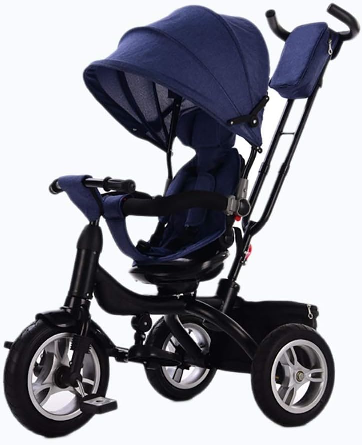 3 in 1 Multi-purpose Rotating Tricycle Kids Tricycle, Outdoor Sun Shade Tricycle for 1-1 Year Old Baby Tricycle, 3 Colors (Color : Red) (Blue)