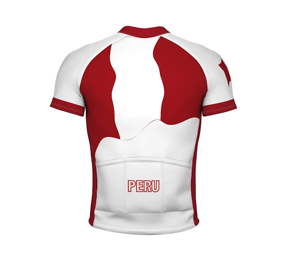ScudoPro Peru Emblem Full Zipper Bike Short Sleeve Cycling Jersey for Women - Size L Multicolored