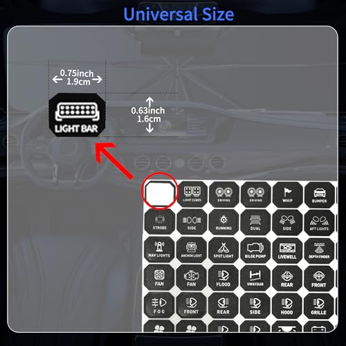 Pegatinas para panel de interruptores de 6 bandas kit de etiquetas de vinilo 4
