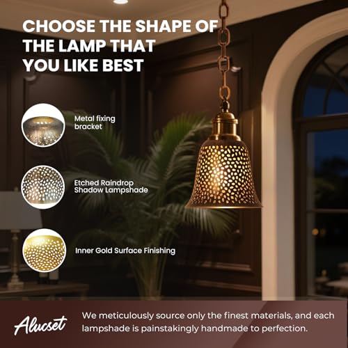 Image of Ceiling fan light covers 4 Pack replacements with 1.6 inch Fitter, ALUCSET 5.6 inch Height and 5 inchDiameter, Metal Bell Shaped light fixture cover Fits pendant light shade Chandeliers Wall Sconces Lights