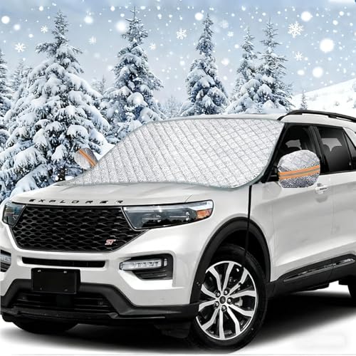 Big Ant Windshield Cover for Ice and Snow - Universal Windshield Cover Fit for Car, SUV, Truck, 600D...