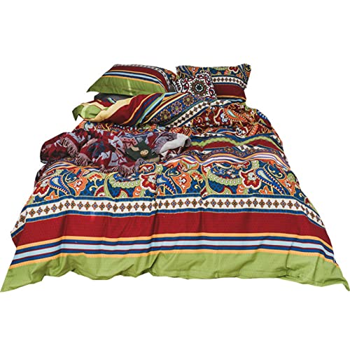 AIYIFUTY Ensemble de Housse de Couette, Ensemble de literie Boho pour Toutes Les Saisons, Ensemble de Housses de Couette 3 pièces Boho Home Bedding,King Cover