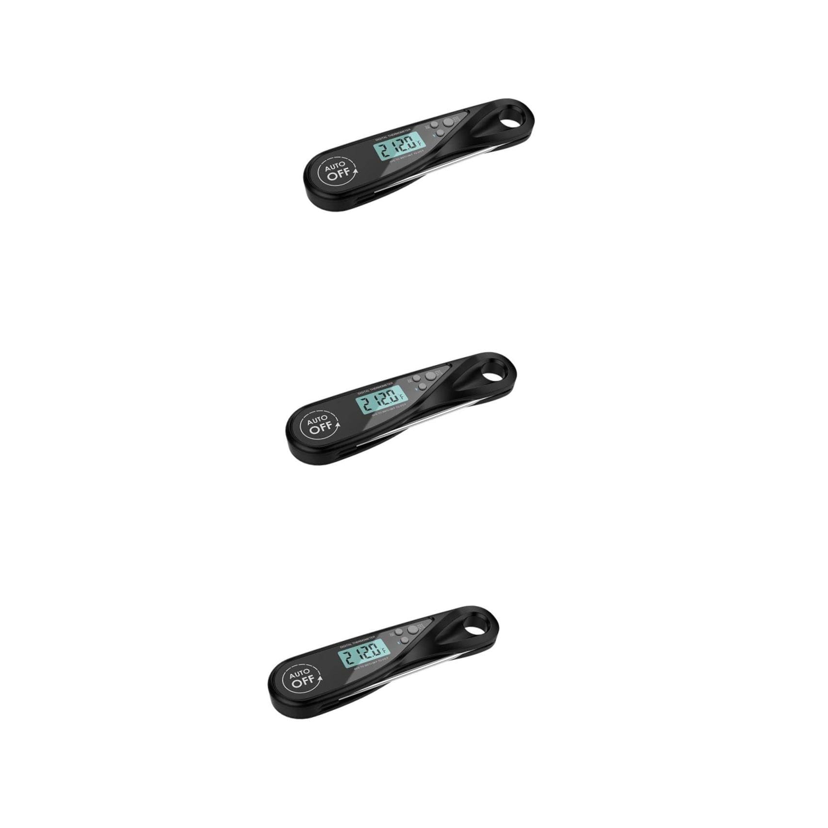 BESTonZON 3pezzi Termometro Digitalper Alimenti Con Sonda Misurazione Istantanea Inossidabile Per e Barbecue Nero