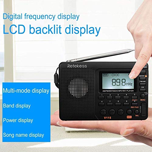 Retekess V115 Digital Am Fm Radio, Portable Shortwave Radio, Support Tf Card And Recording, And Tr618 Tabletop Shortwave Radio, Personal Am Fm Sw Radio, Powered By Ac Or D Battery #TOP5