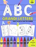 abc grandi lettere: libro da ricalcare per bambini età 2-4 anni, attività di tracciamento e prescrittura