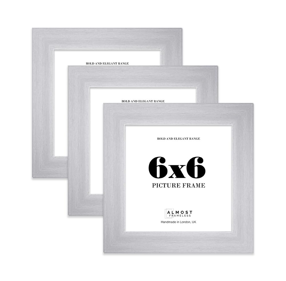 6x6 Photo Frame, Display 6x6" Pictures (22.9 x 15.2cm) Picture Frame for wall Display - Silver - 3 Pack — image 1
