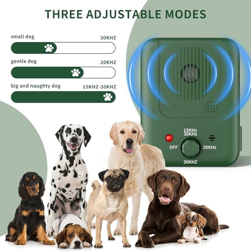 QEWEUUIE Anti Bell Gerät Hunde,3 Modi Antibell Ultraschall Gerät,50 Fuß Antibell für Hunde,IPX4 wasserdicht,Antibell für hundefür drinnen und draußen,Geeignet für große, mittelgroße und kleine Hunde