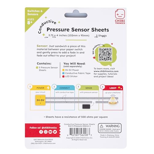 Image of Chibitronics Pressure Sensitive Conductive Plastic (Velostat /Linqstat) - 5 Sheet Pack