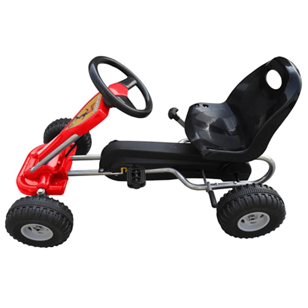 Gokart a pedale per bambini con catena, per bambini da 3 a 5 anni, rosso, con ruota libera e asse oscillante