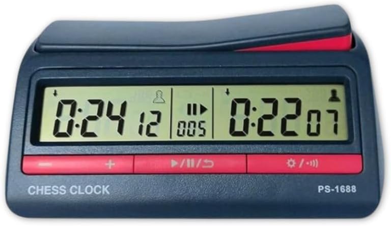 Digital Chess Timer Clock – Tournament‑Grade, 42 Modes, Silent Buttons, Dual‑Side, for US‑Chess/Fide, Go, Xiangqi, Backgammon. Same as pursun PS‑1688.