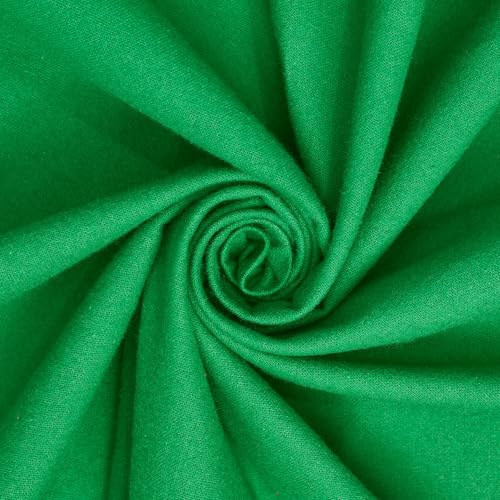 Cotton Flannel Fabric (5 oz) 100% Hypoallergenic 44/45 Inch Insulating By The Yard for Sewing Apparel, Accessories, & D&eacute;cor - Kelly Green (1 Yard)