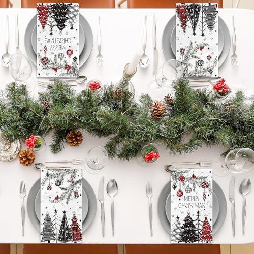 Christmas Napkins Paper,80pcs Christmas Guest Napkins Xmas Tree Disposable christmas Dinner Napkins for Winter Themed Guest Towels Disposable Bathroom Supplies – Image 5