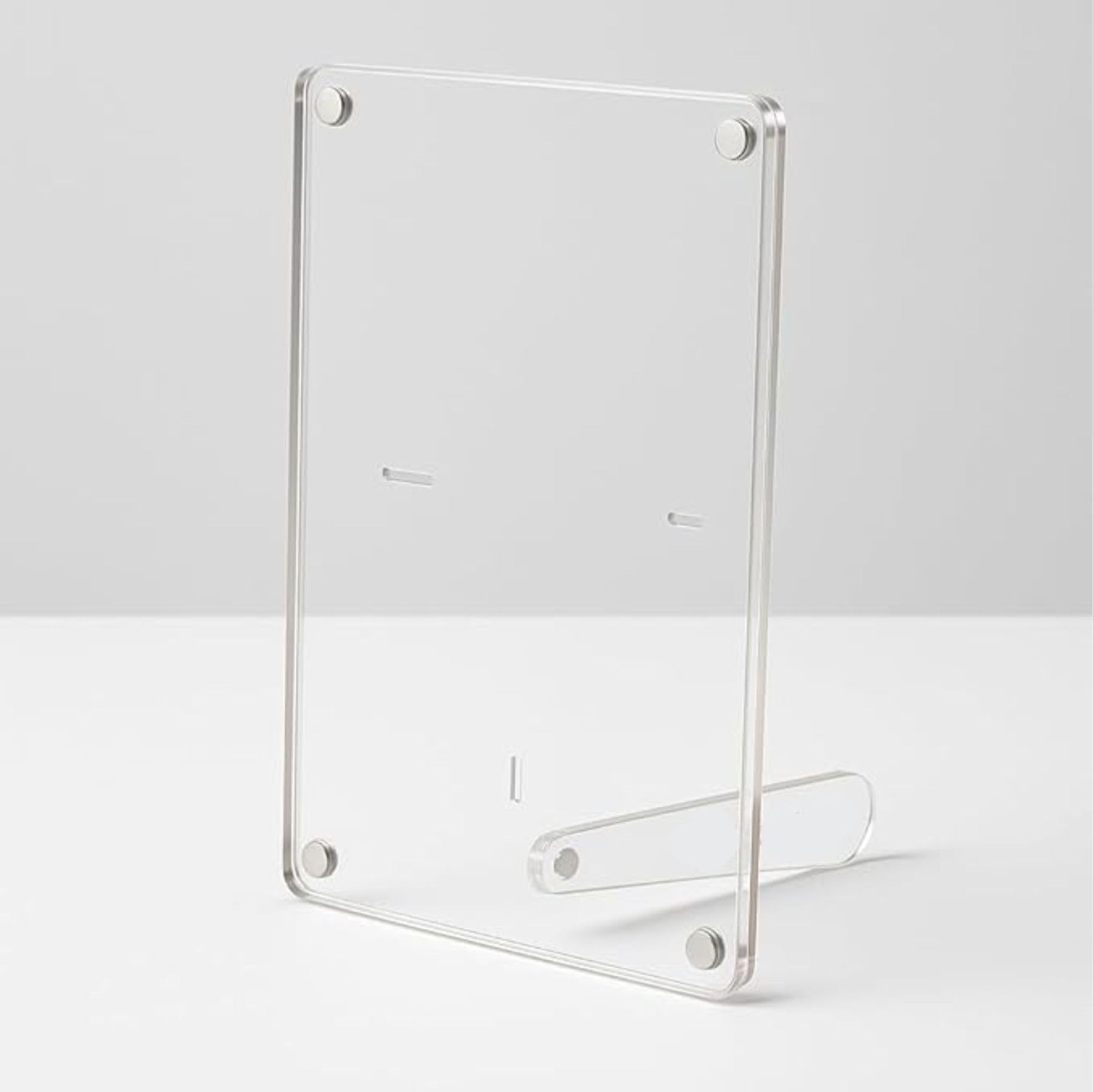 3x4 Inch Acrylic Magnetic Photo Frame – Dual Use Clear Frame for Fridge & Desk | Table Top Desk|Double-Sided Floating Display | Transparent Acrylic Frame for Home & Office - Set of 2