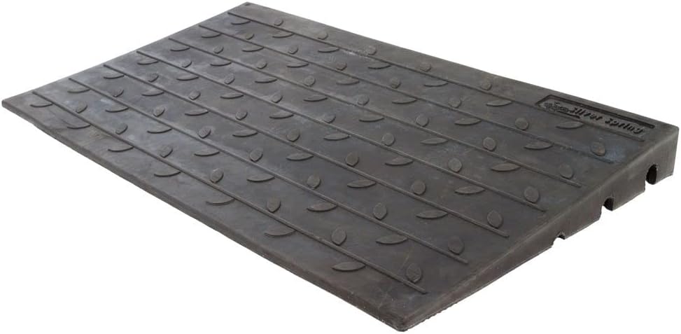 Silver Spring 3" H Rubber Traction 3-Channel Threshold Ramp for Wheelchairs, Mobility Scooters, and Power Chairs 24x42x3 Inch (Pack of 1)
