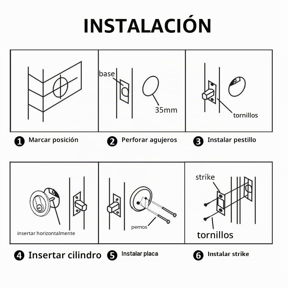 Cerrojo de seguridad de un solo cilindro, cerradura de puerta redonda de aleación de zinc, cerradura invisible moderna con llaves, cerrojo para puertas delanteras, entradas, pasajes (dorado)