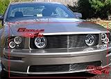 APS Compatible with 2005-2009 Ford Mustang GT V8 Black Billet Grille Combo N19-H75976F