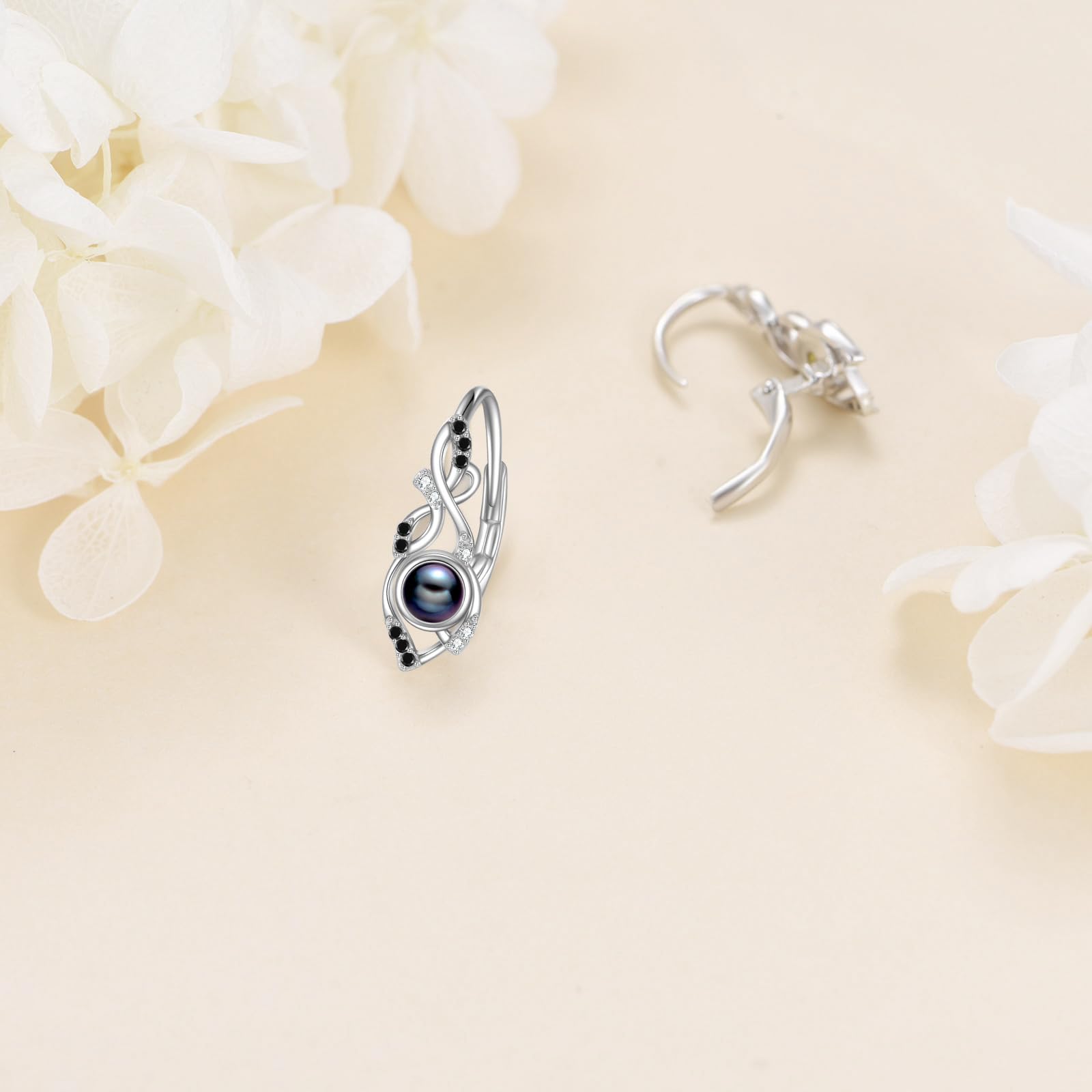 Mondstein/Perle Ohrringe für Damen 925 Sterling Silber Leverback Ohrstecker Tropfen Ohrringer Schmuck Geschenk für Mädchen