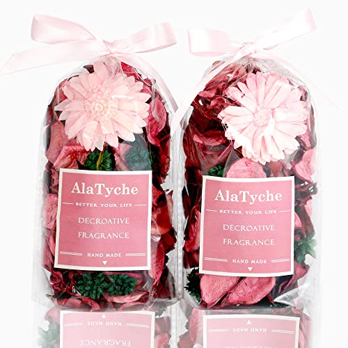 AlaTyche Summer Potpourri Bags, Pink Potpourri Bowl Filler,Rose Scented Dried Flowers, Home Fragrance Sachet Petal(Blush Rose)