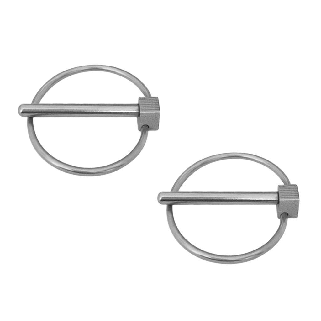 2pcs 4mmx49mm Farm Tractor Trailer Digger Lynch Pin Hitch Steel Trailer Pins Stainless Steel
