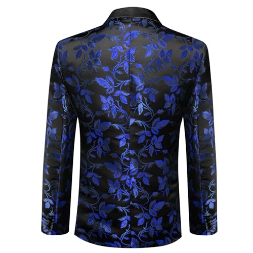 Image of Barry. Wang Men's Sport Coats & Blazers Flower Suit Jacket 1 Button Paisley Tuxedo Mardi Gras Carnival Parade Gift