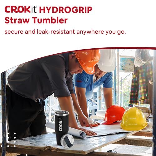 CROKIT HYDROGRIP Insulated Straw Tumbler – Stainless Steel Reusable Cup with Spill-Resistant Straw Lid – Double Wall Vacuum Insulated Iced Coffee Cup for Smoothies, Tea, Office, Gym & Daily Hydration by CROKIT - Image 5