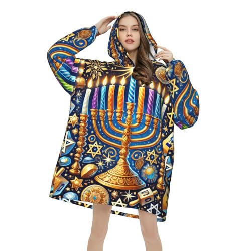 Couverture à capuche Hanoukka le cadeau idéal de Menorah pour réchauffer vos proches