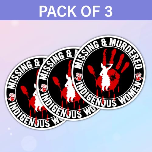 Image of SODAVA (Set of 3) Missing Murdered Indigenous Women Stickers No More Stolen Sisters MMIW Missing Murdered Indigenous Girl MMIW Sticker Gift Decorations Graphic Bumper Sticker 3x4 inch
