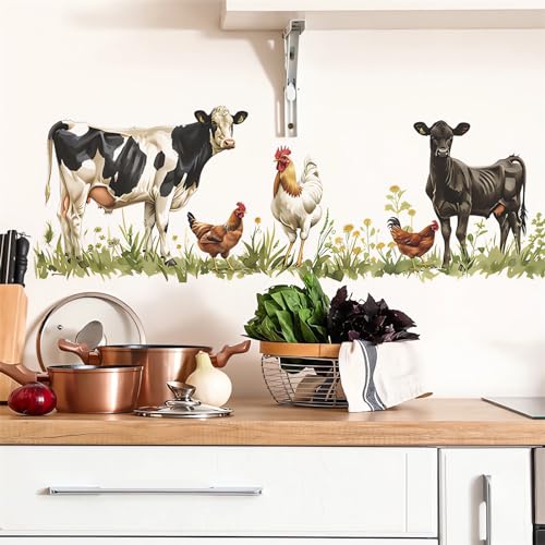 Vinilo Decorativo sácinora Animales Cow Angus Chickens miniatura 3