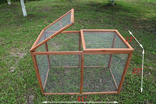 Wooden Chicken Coop Cage Rabbit Hutch Enclosure Poultry Pet Hutch Garden Backyard w/Mesh Run Cage Indoor and Outdoor Use(40 Inches) - Thumbnail 2
