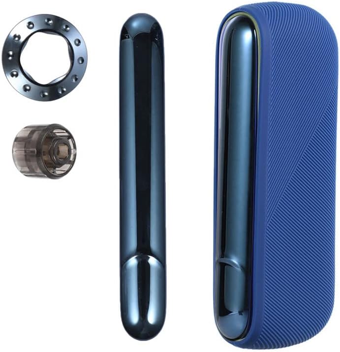 For IQOS Iluma Protective Sleeve + Side Cover +Color Replacement Caps for Iluma Colorful Ring Decoration Side Cover replacement (blue (with navy blue cap))