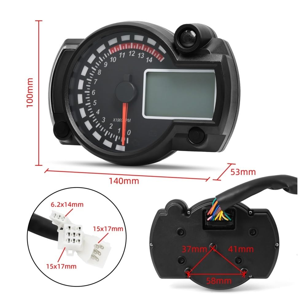 Contagiri moto strumento Pannello contaore digitale universale per moto a LED per moto per per per