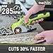 SnapFresh 4V Cordless Electric Scissors-Rechargeable Rotary Box Cutter w/ 2.0Ah Battery, 2 Self-Sharpening Blades, LED Light & Safety Lock,Carpet Cutter Tool for Cardboard, Fabric, Leather, Plastic
